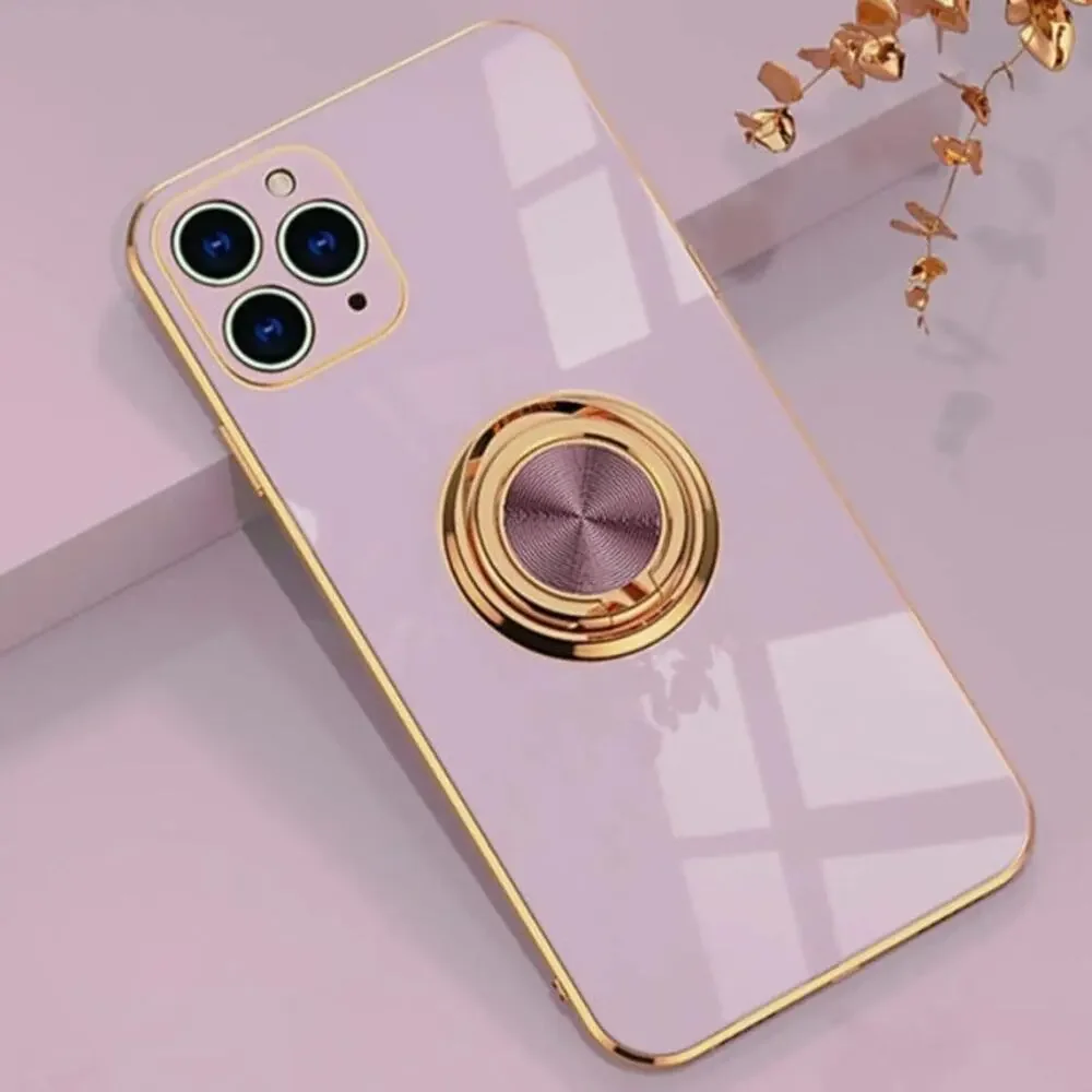 iPhone 11 Pro Max Case Ring Holder Case Gold Edge TPU Protective 6.5 Inch s6